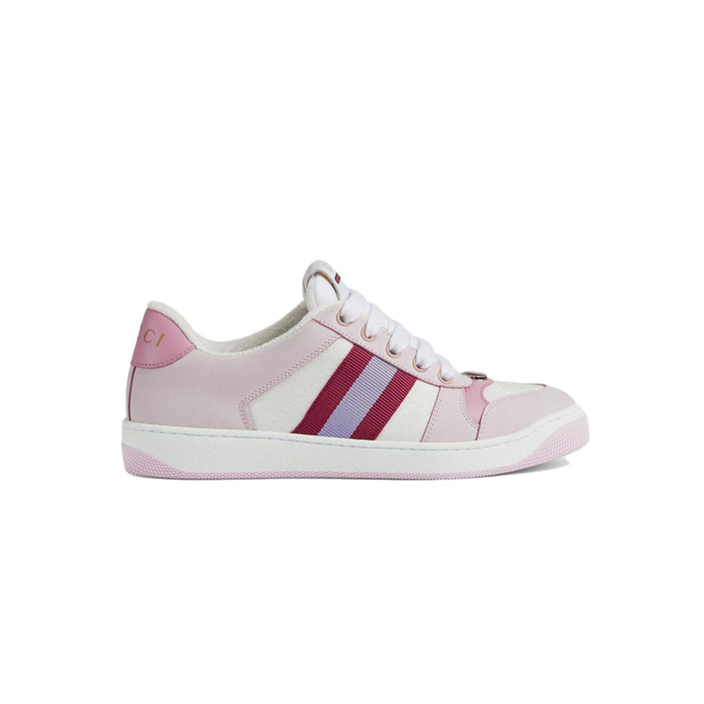 GUCCI SCREENER LOW-TOP SNEAKERS 'WHITE PINK' 677423